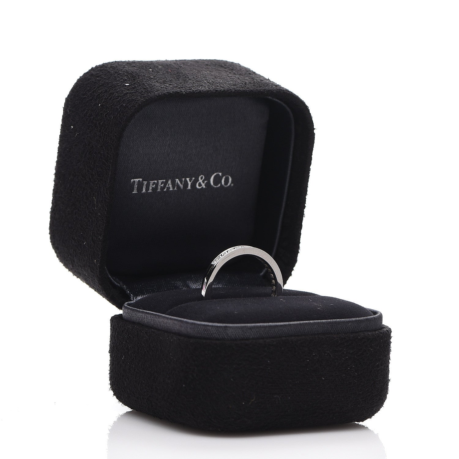 Tiffany Platinum Diamond .37ctw Half Circle Wedding Band Ring 49 5 4 of 4