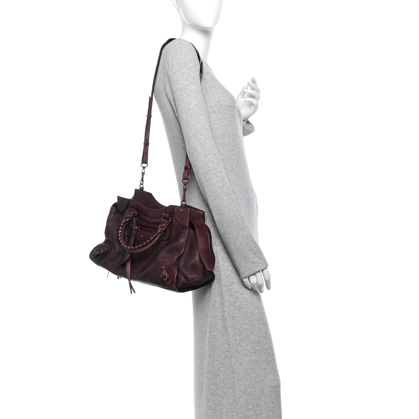 Used Calfskin Rust Hardware Neo Classic City Burgundy