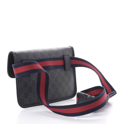 Gucci GG Supreme Monogram Web Slim Belt Bag Black Grey 2 of 8