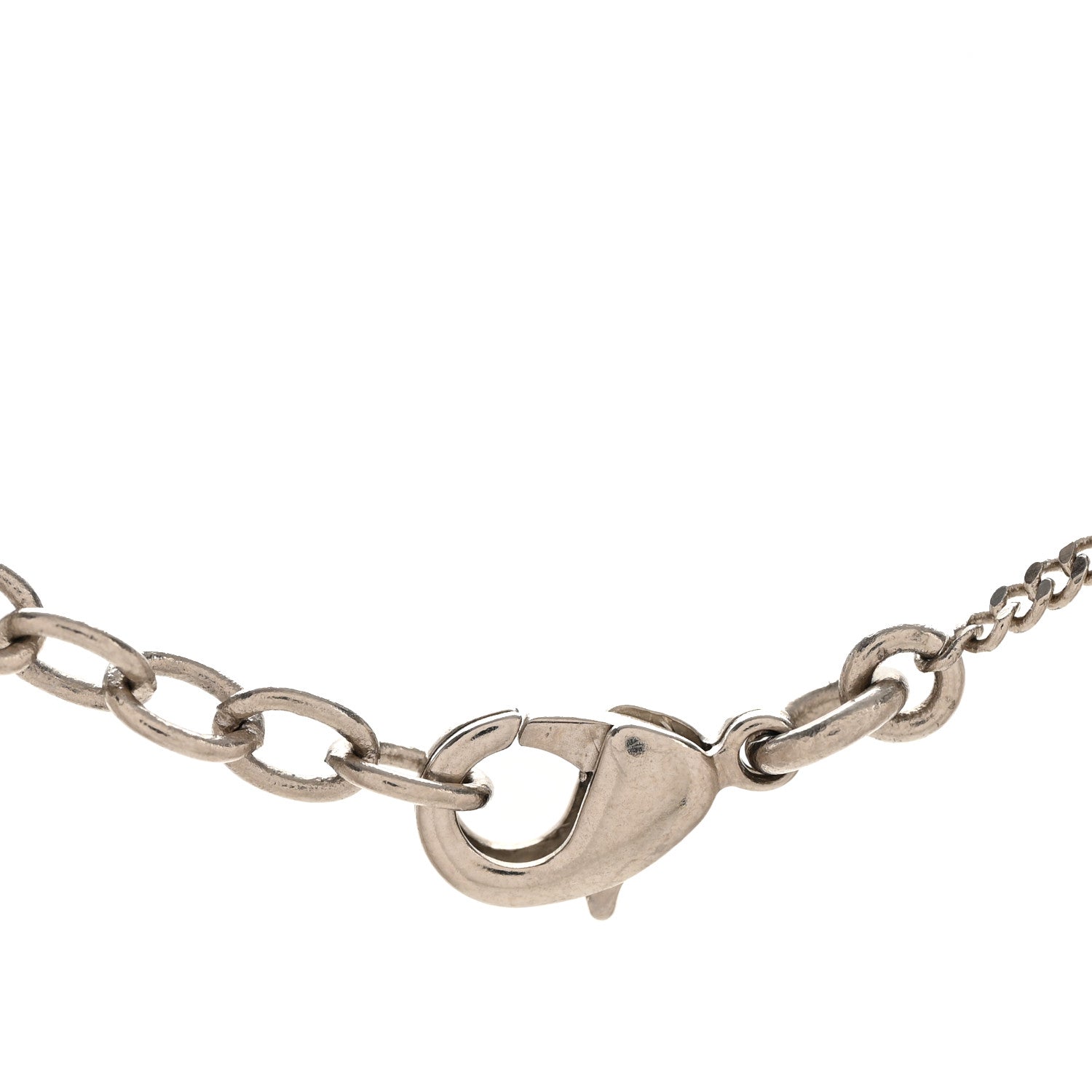 Chanel Crystal Resin CC Bow Drop Necklace Silver 6 of 6