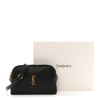 Saint Laurent Lambskin Quilted Gaby Zipped Pouch Black 10 of 10