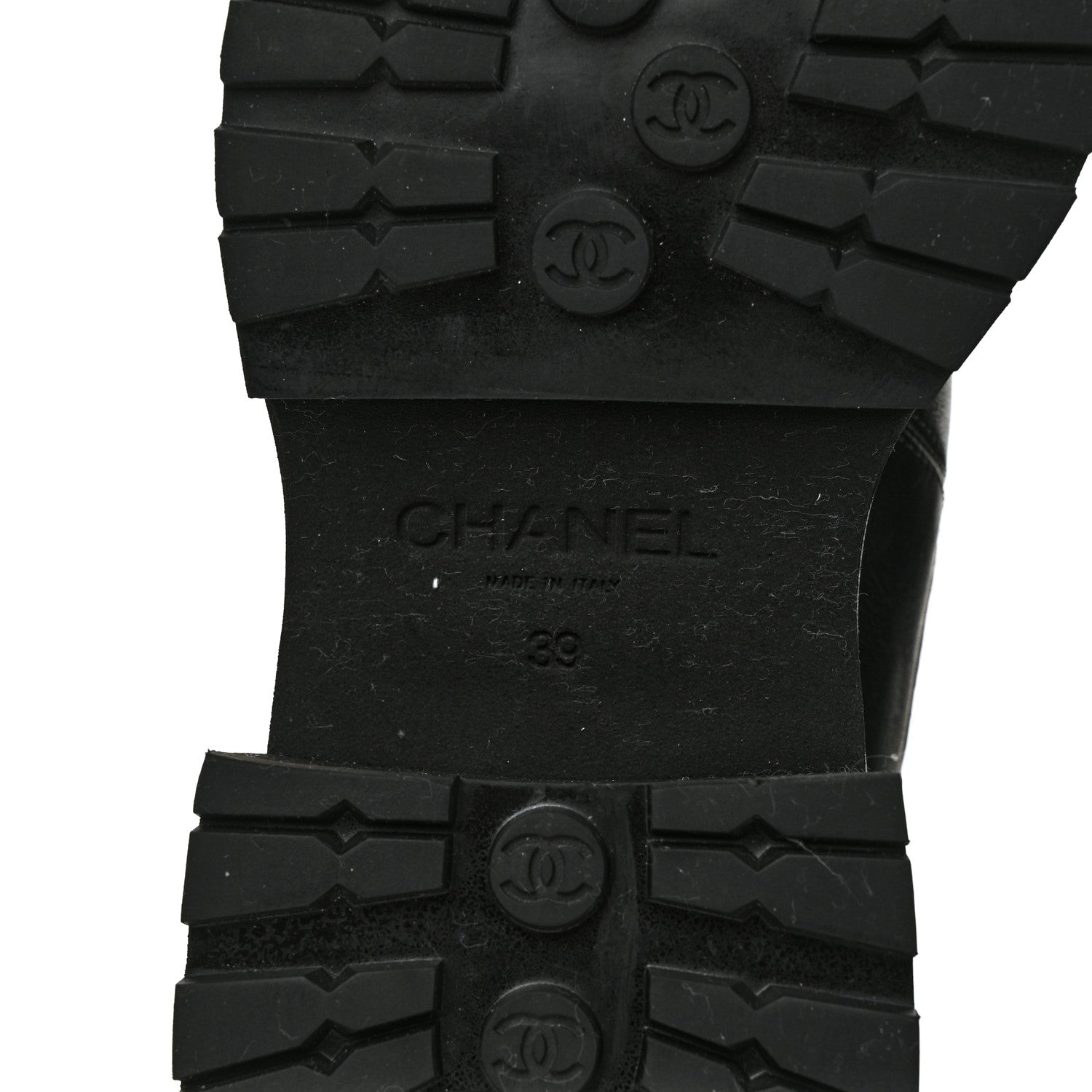 Chanel Crumpled Calfskin Patent Cap Toe Short Boots 39 Black 7 of 10