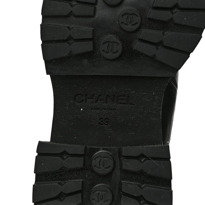 Chanel Crumpled Calfskin Patent Cap Toe Short Boots 39 Black 7 of 10
