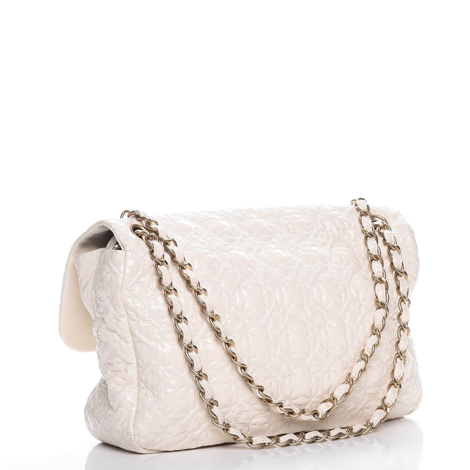 Chanel Vinyl Rock in Moscow Jumbo Flap White 3 of 10