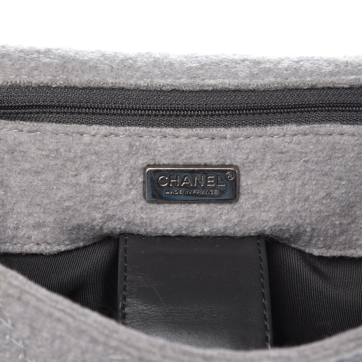 Felt Embroidered Small Crest Austrian Satchel Light Grey