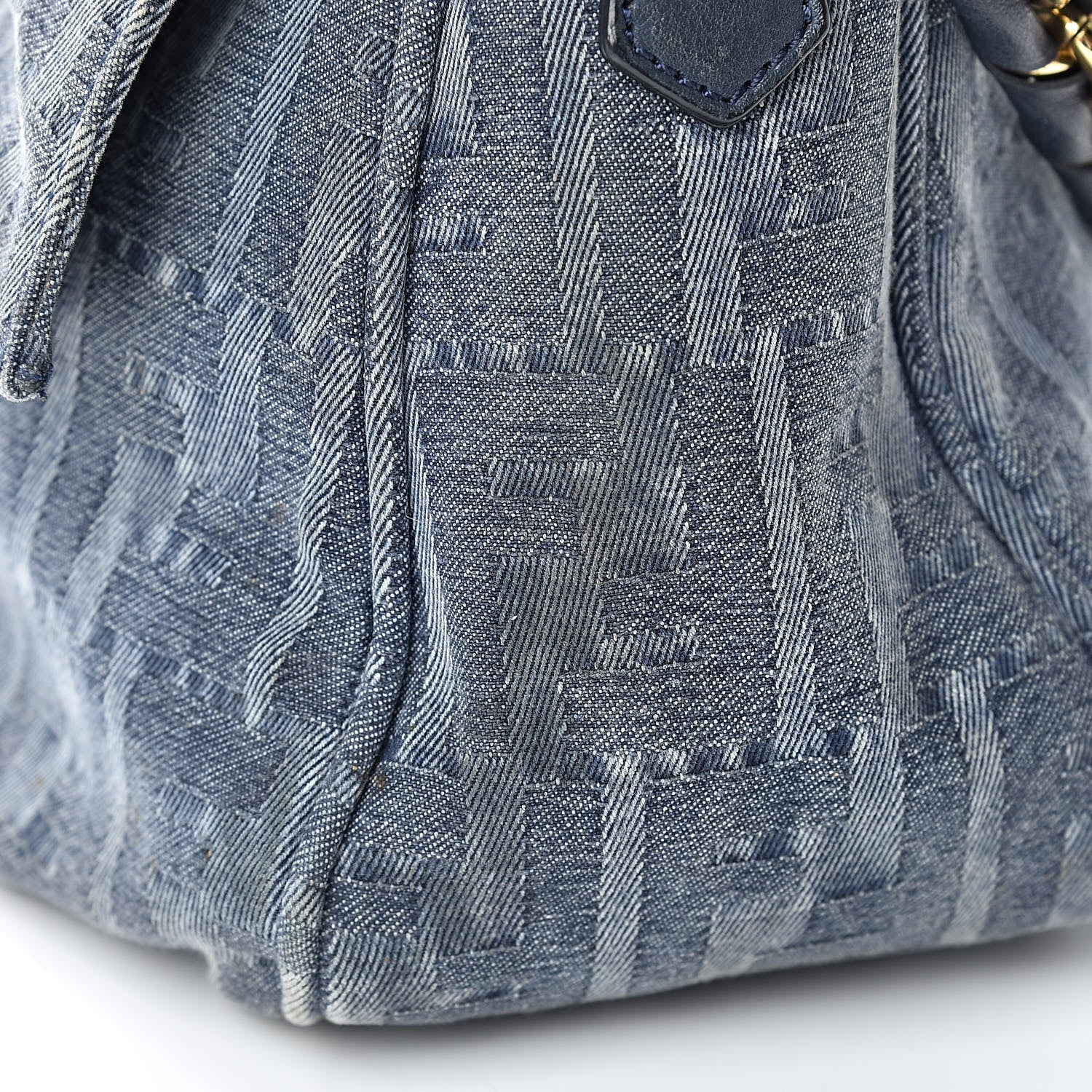 Fendi Denim Zucca Mia Shoulder Flap Blue 16 of 17