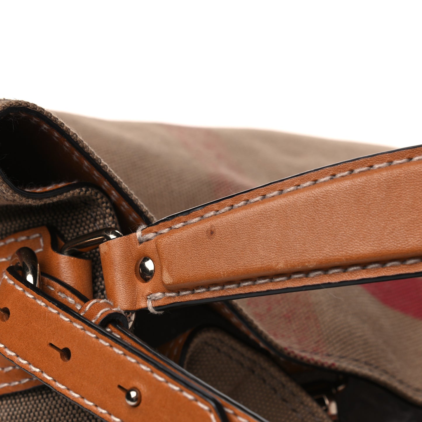 Canvas Mega Check Medium Ashby Hobo Saddle Brown