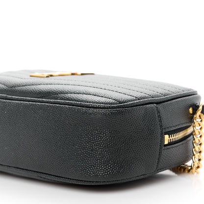 Saint Laurent Grain De Poudre Matelasse Monogram Mini Lou Camera Bag Black 10 of 10