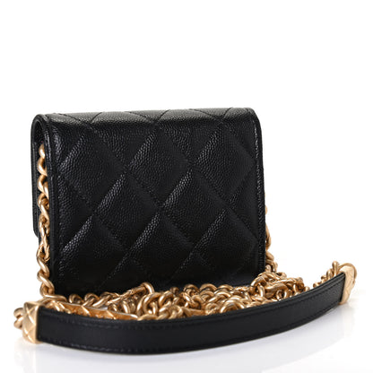 Chanel Caviar Quilted Bracelet On Chain Clutch Black 2 of 4