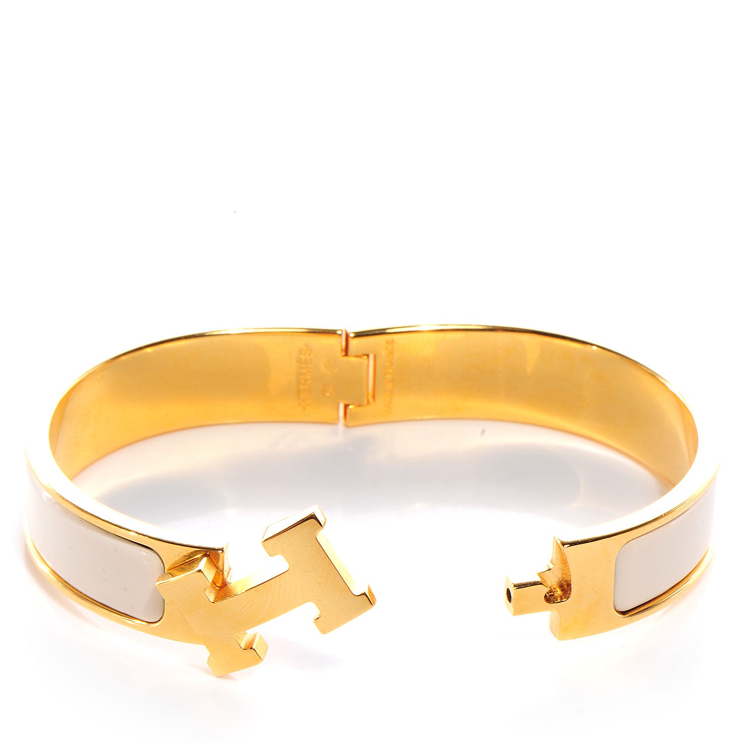 Hermes Enamel Narrow Clic Clac H Bracelet PM Creme 3 of 5