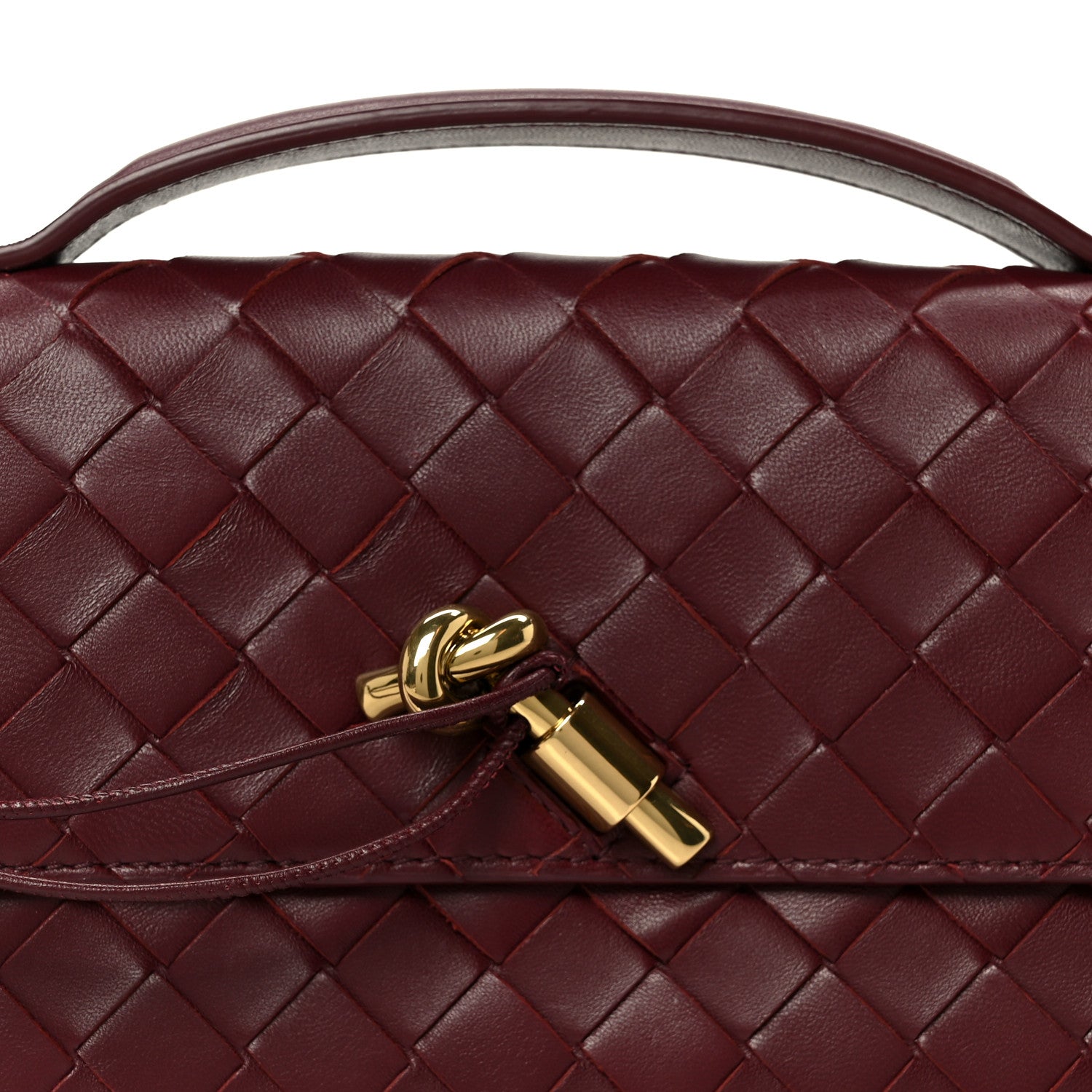Bottega Veneta Nappa Intrecciato Long Andiamo Top Handle Clutch Barolo 8 of 10