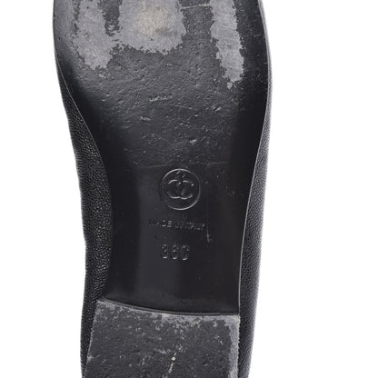 Chanel Caviar CC Cap Toe Ballerina Flats 36 Black 6 of 11