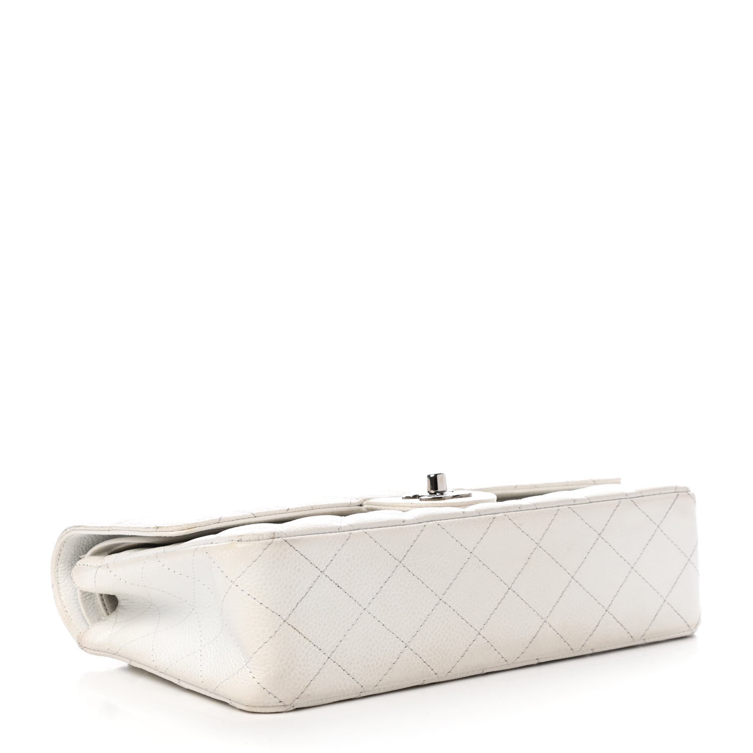 Chanel Caviar Quilted Medium Double Flap Bijoux Chain White 4 of 10