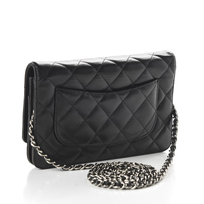 Chanel Lambskin Quilted Wallet On Chain WOC Black 2 of 12