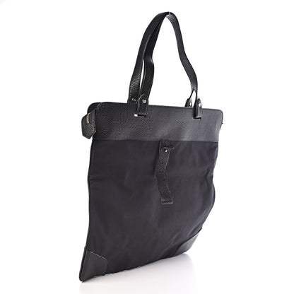 Burberry Canvas Calfskin Crest Embossed Flat Tote Black 3 of 10