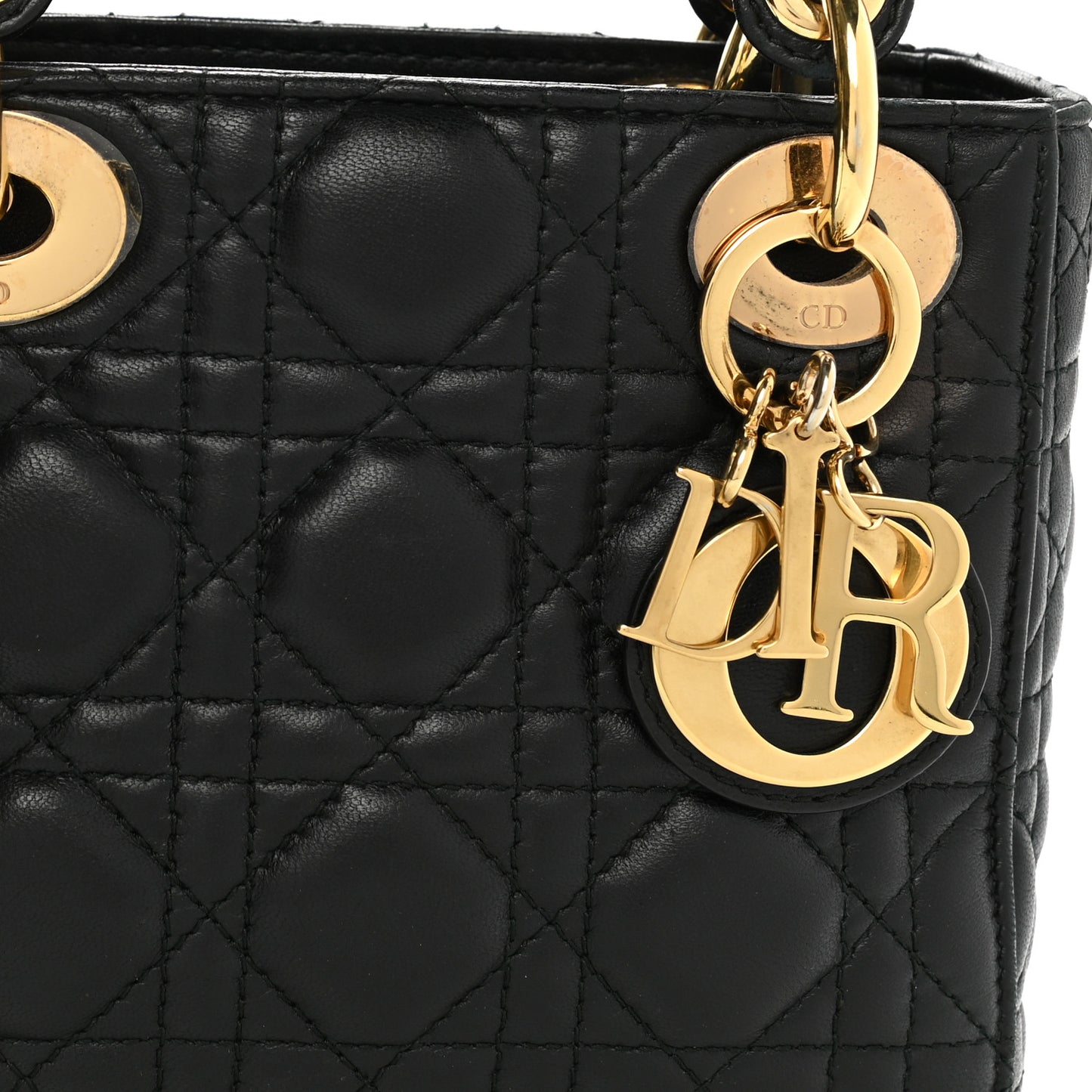 Lambskin Cannage Mini Lady Dior Black