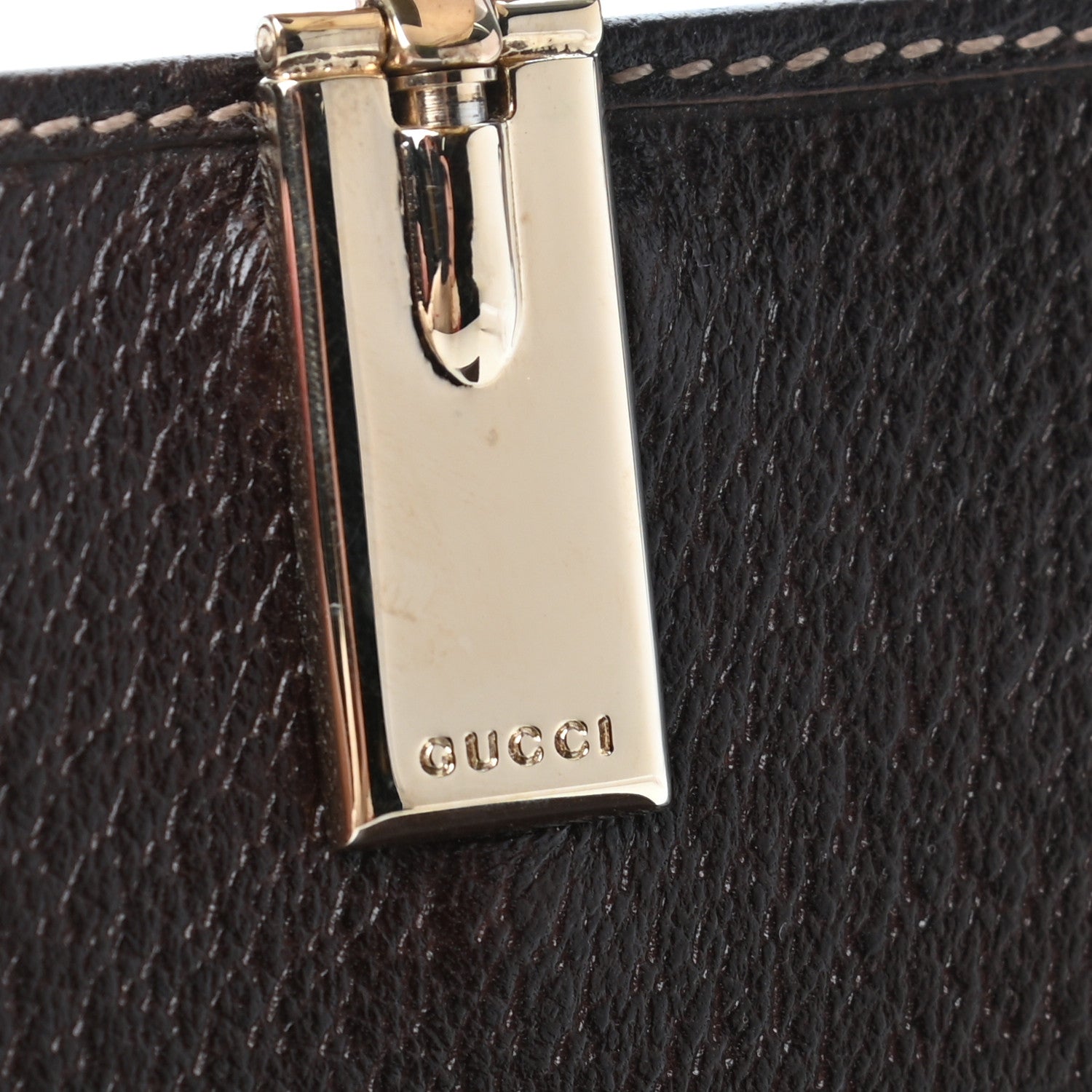 Gucci Monogram Buckle Compact Wallet Brown 7 of 9