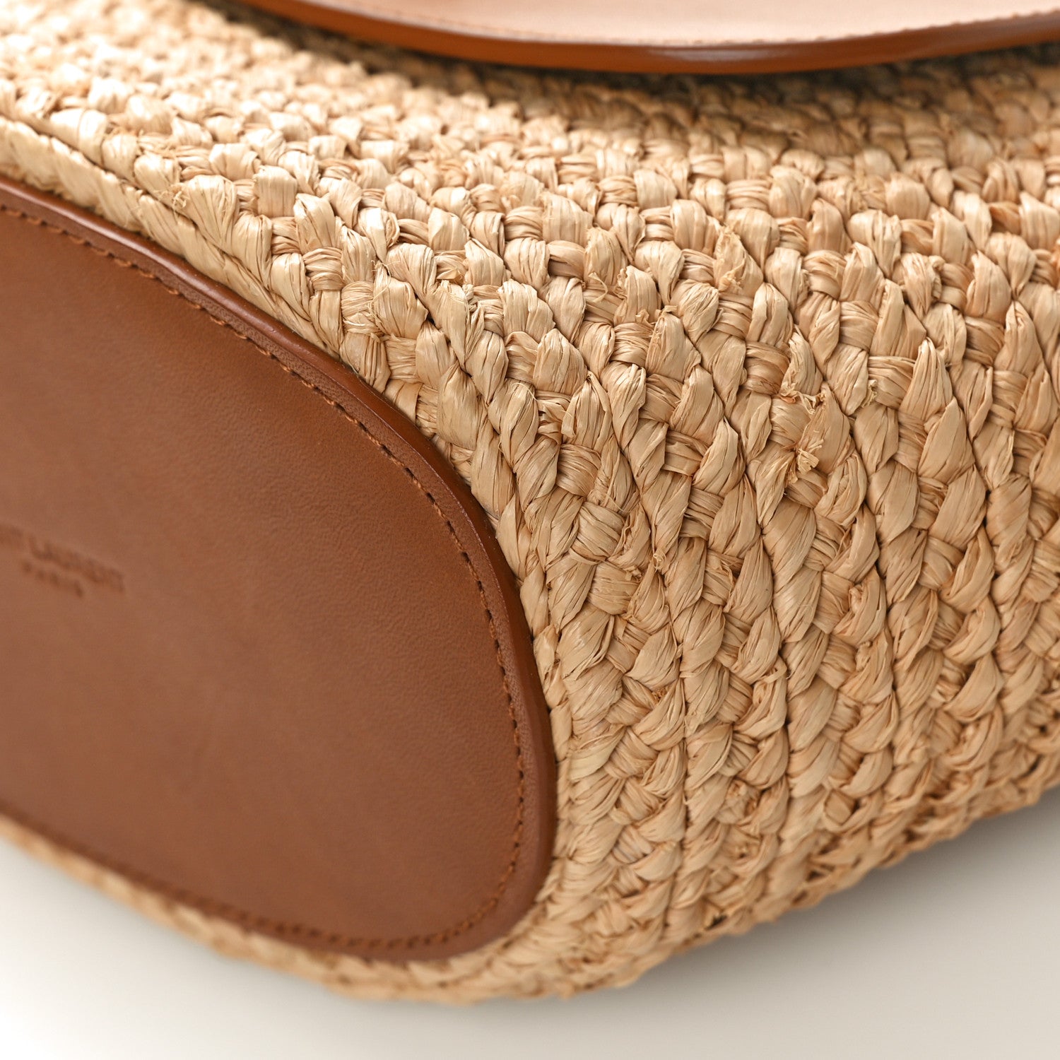 Saint Laurent Raffia Calfskin Mini Manon Natural Brick 9 of 9