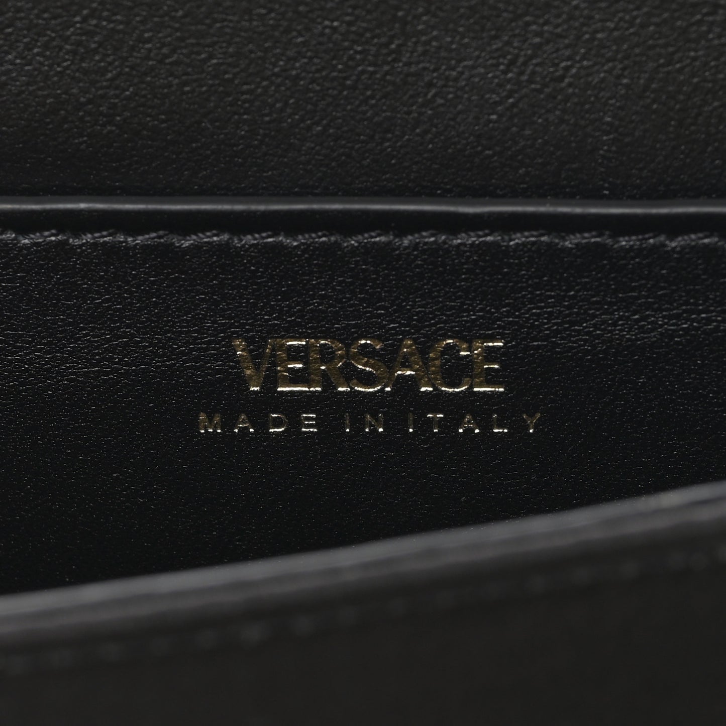 Satin Crystal La Medusa Pouch On Chain Black