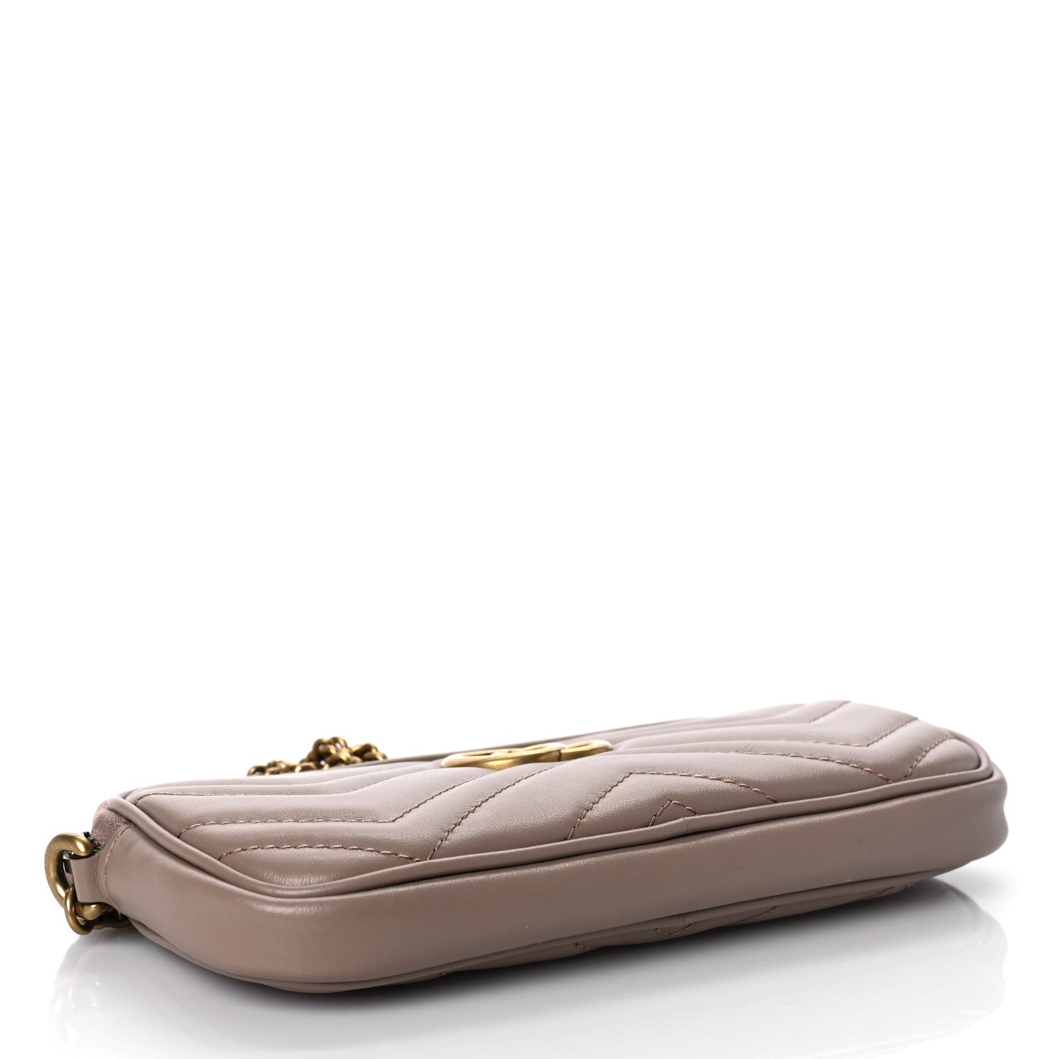 Gucci Calfskin Matelasse Mini GG Marmont Chain Crossbody Bag Porcelain Rose 3 of 8