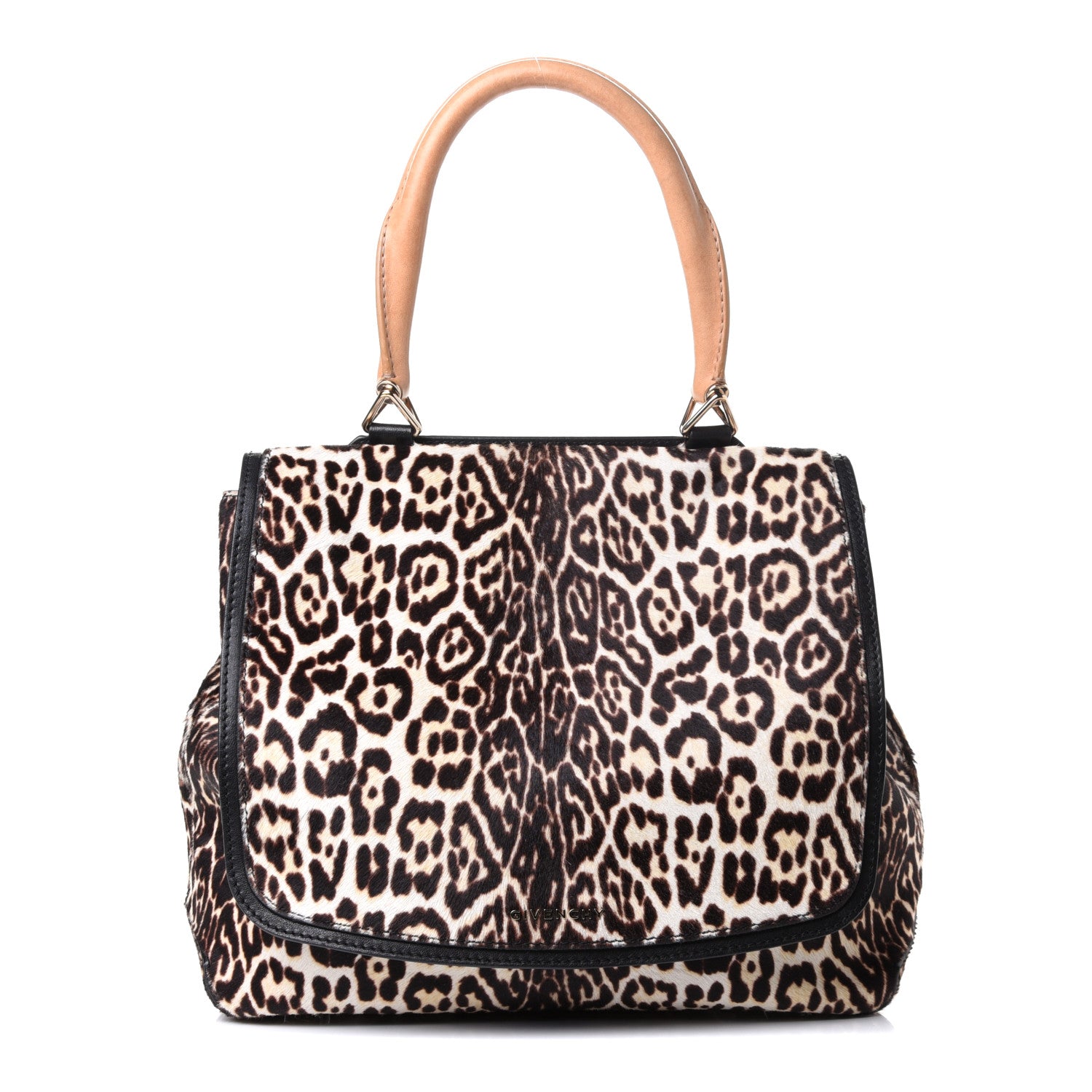 Givenchy Calf Hair Calfskin Leopard Print Mirte Saddle Bag Black 1 of 4