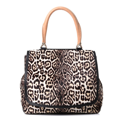 Givenchy Calf Hair Calfskin Leopard Print Mirte Saddle Bag Black 1 of 4