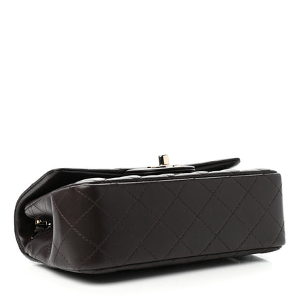 Chanel Lambskin Quilted Mini Rectangular Flap Dark Brown 4 of 11