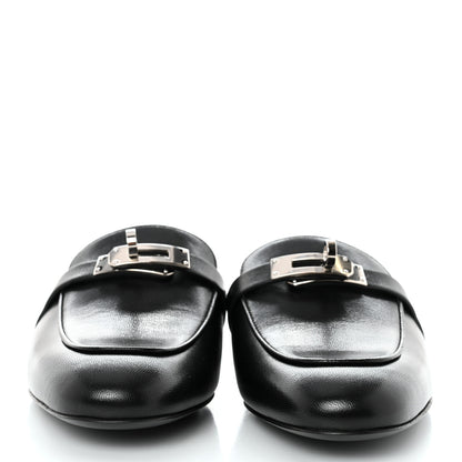 Hermes Goatskin Oz Mules 37 Black 2 of 9