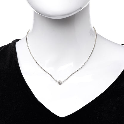 David Yurman Sterling Silver 18K White Gold Diamond Pave Ball Pendant Necklace 2 of 6