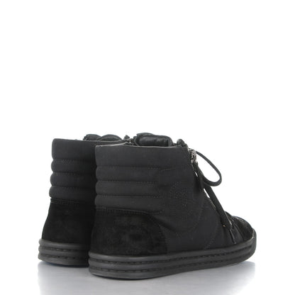 Chanel Canvas Suede Zipped Sneakers 37 Black 4 of 7