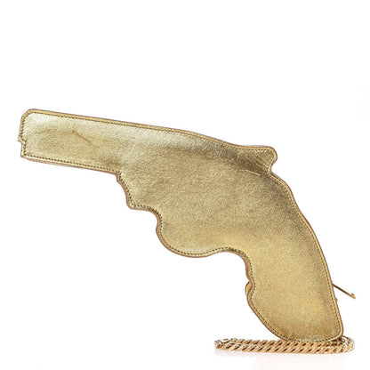 Saint Laurent Metallic Calfskin Gun Clutch Gold 1 of 6