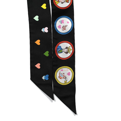 Hermes Silk Tea Time Twilly Black Rouge Multicolor 4 of 4