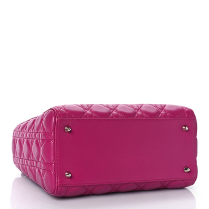 Christian Dior Lambskin Cannage Medium Lady Dior Fuchsia 4 of 10
