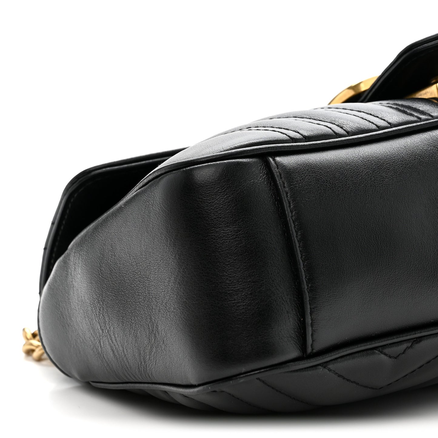 Calfskin Matelasse Small GG Marmont Shoulder Bag Black