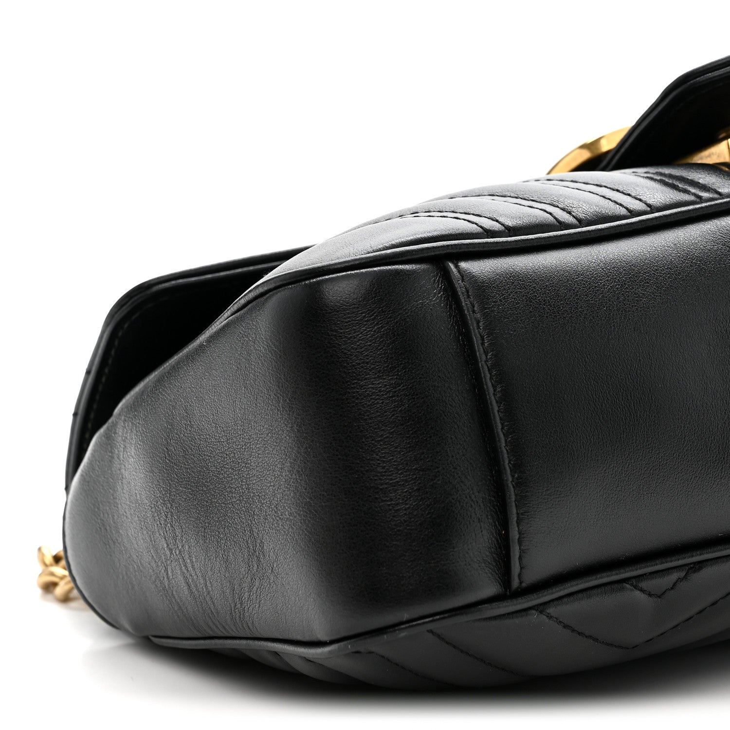 Gucci Calfskin Matelasse Small GG Marmont Shoulder Bag Black 9 of 12