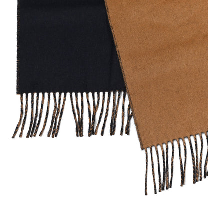 Hermes Cashmere Fringe Double Face Scarf Marine Bronze 3 of 5