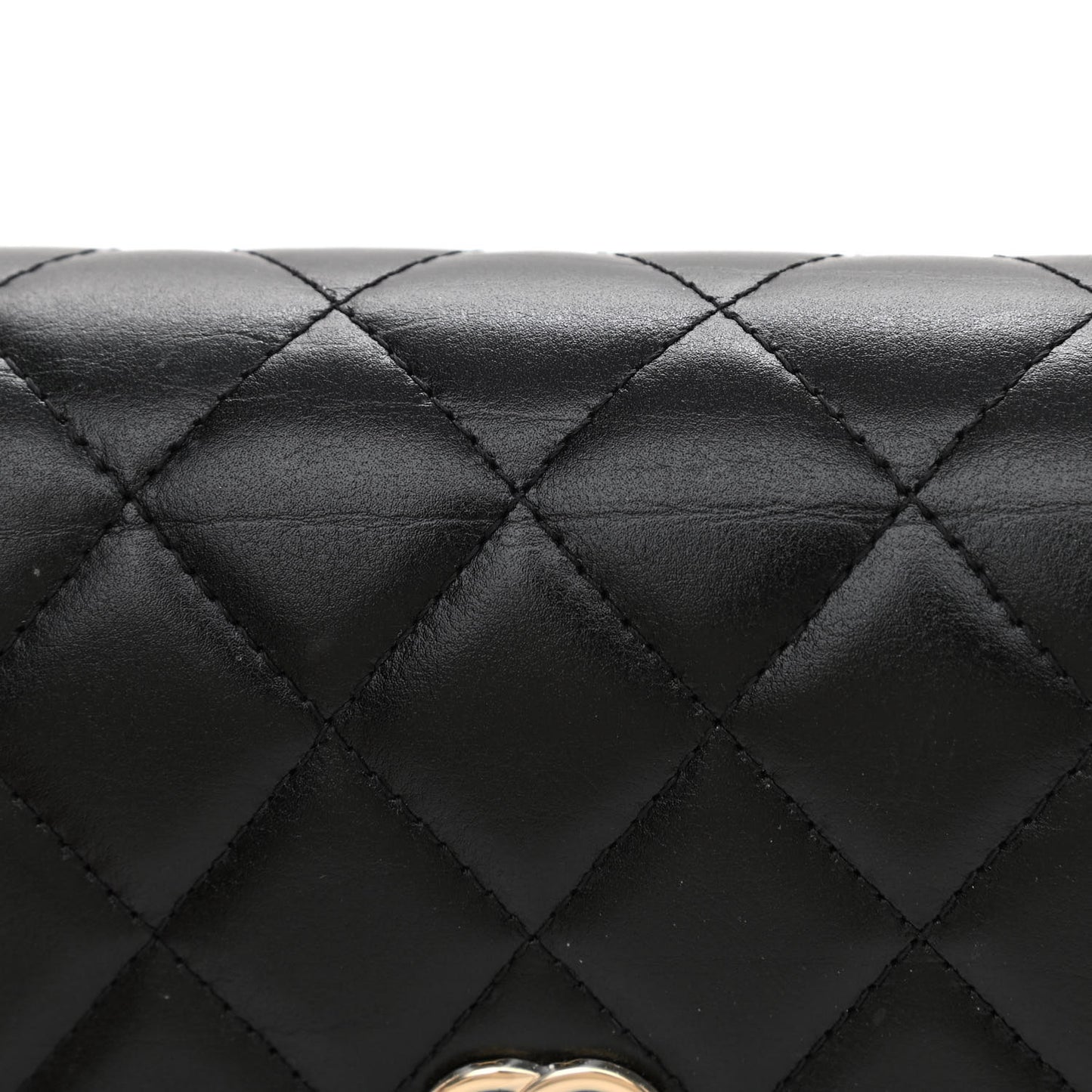 Calfskin Quilted Mini Maxi Pearls Wallet On Chain WOC Black