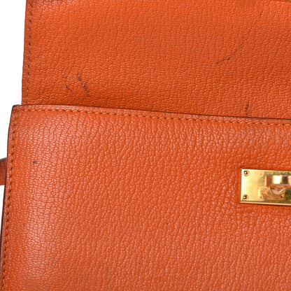 Hermes Chevre Mysore Kelly Longue Wallet Orange 21 of 22