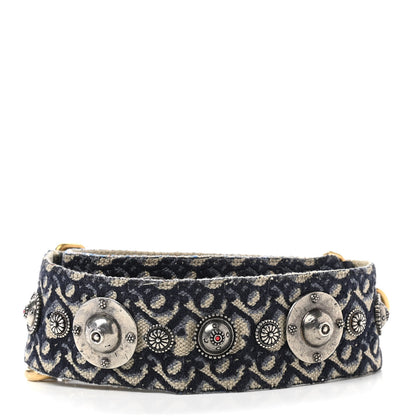 Christian Dior Oblique Studded Shoulder Strap Blue 2 of 4