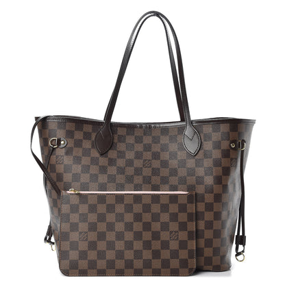 Louis Vuitton Damier Ebene Neo Neverfull MM Rose Ballerine 1 of 18