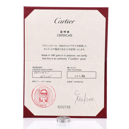 Cartier 18K White Gold 5.5mm LOVE Ring 51 5.75 5 of 5
