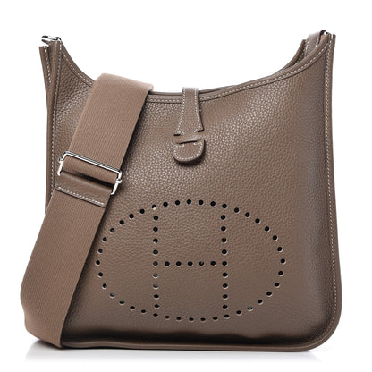Hermes Taurillon Clemence Evelyne III PM Etoupe 1 of 9