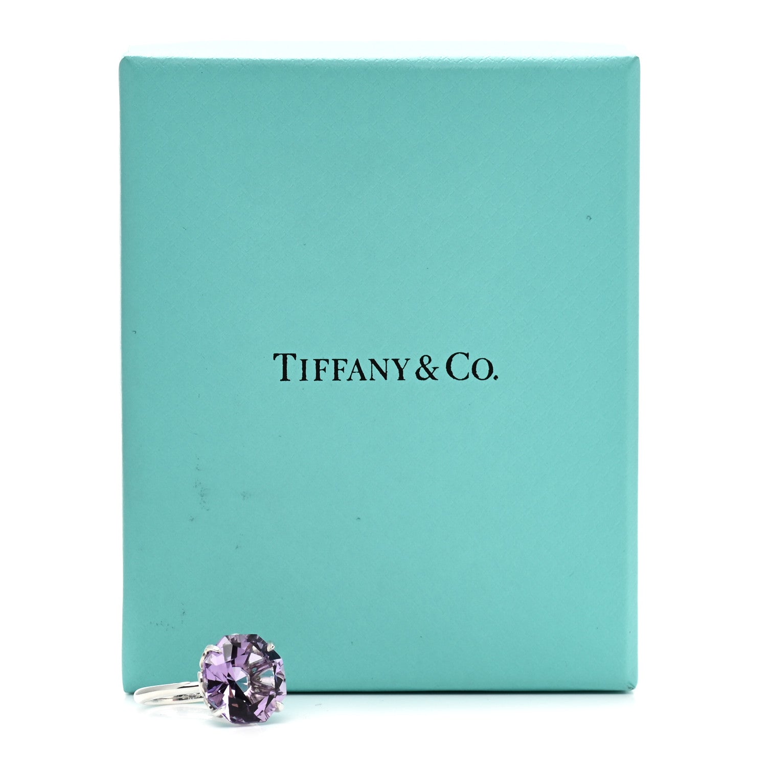 Tiffany Sterling Silver Amethyst Sparklers Octagonal Cocktail Ring 51.5.75 6 of 6