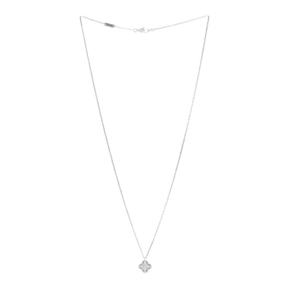 Van Cleef & Arpels 18K White Gold Diamond Sweet Alhambra Pendant Necklace 3 of 6