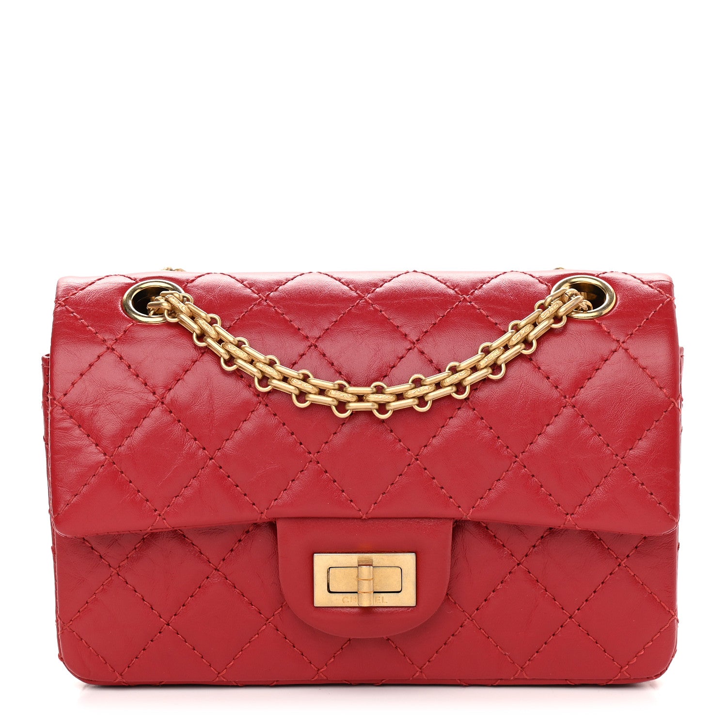 Chanel Aged Calfskin Quilted 2.55 Reissue Mini Flap Red 1 of 9