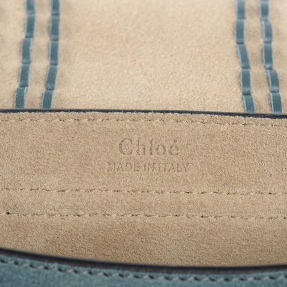 Chloe Suede Calfskin Braided Mini Hudson Shoulder Bag Cloudy Blue 6 of 8
