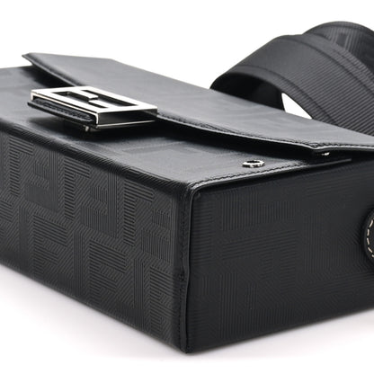 Fendi Vitello King FF Lines Embossed Baguette Soft Trunk Black 9 of 9