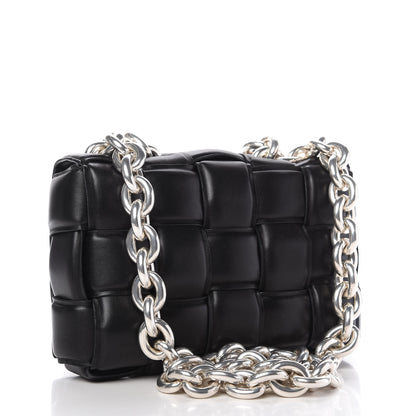 Bottega Veneta Lambskin Maxi Intreccio Padded Chain Cassette Crossbody Bag Black 3 of 9