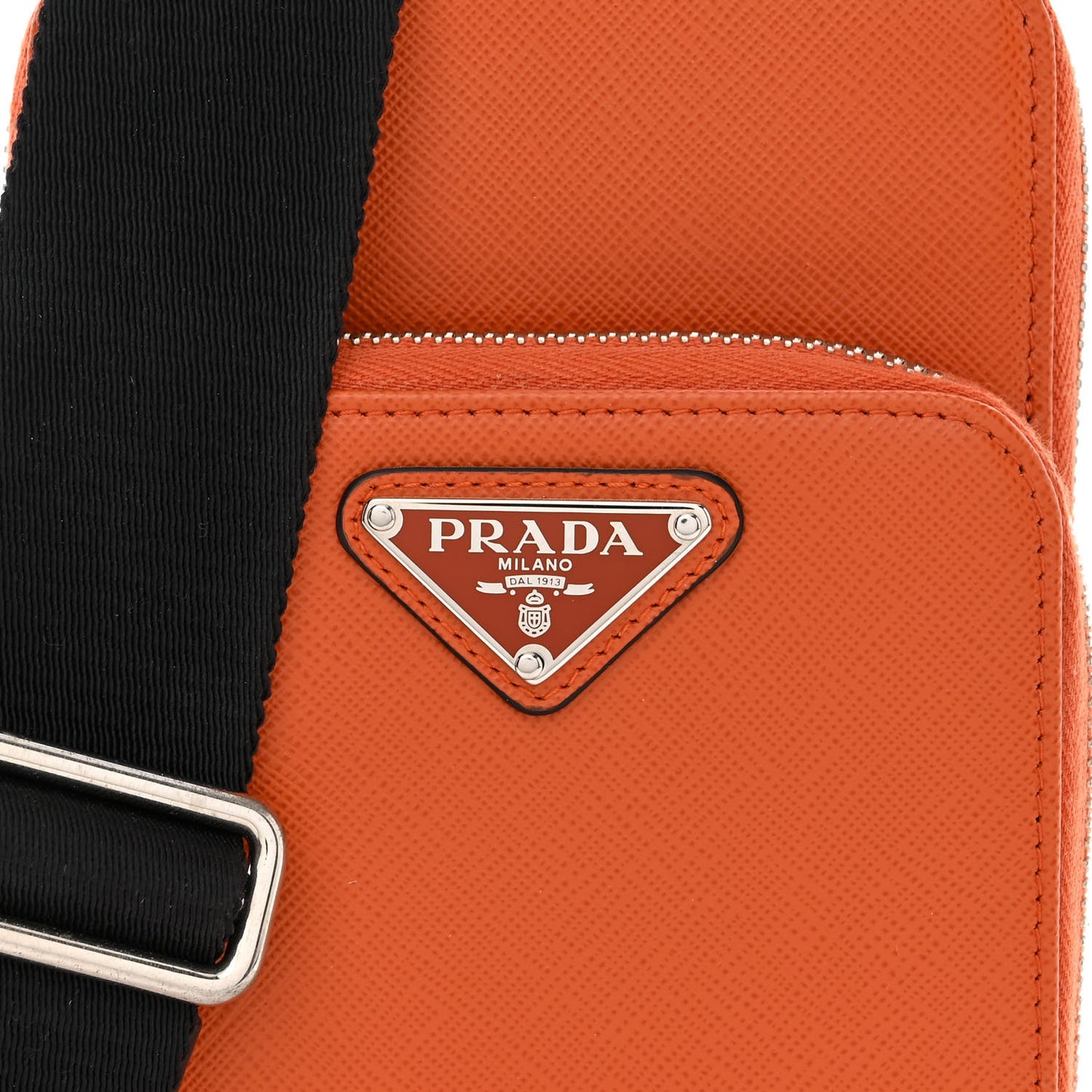 Saffiano Phone Crossbody Pouch Papaya