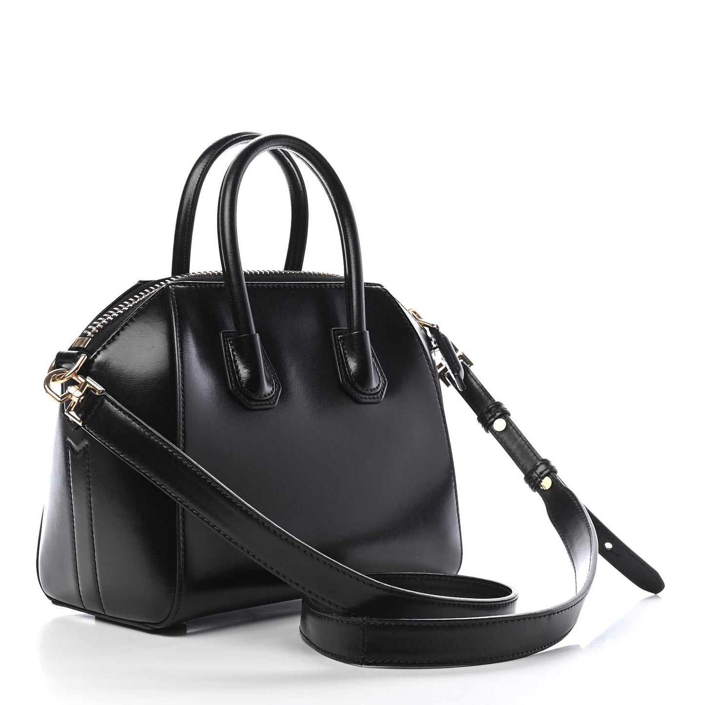 Shiny Lord Calfskin Mini Antigona Black